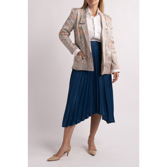 Banana Republic Blue Dotted Pleated Midi Skirt - Picture 3 of 5